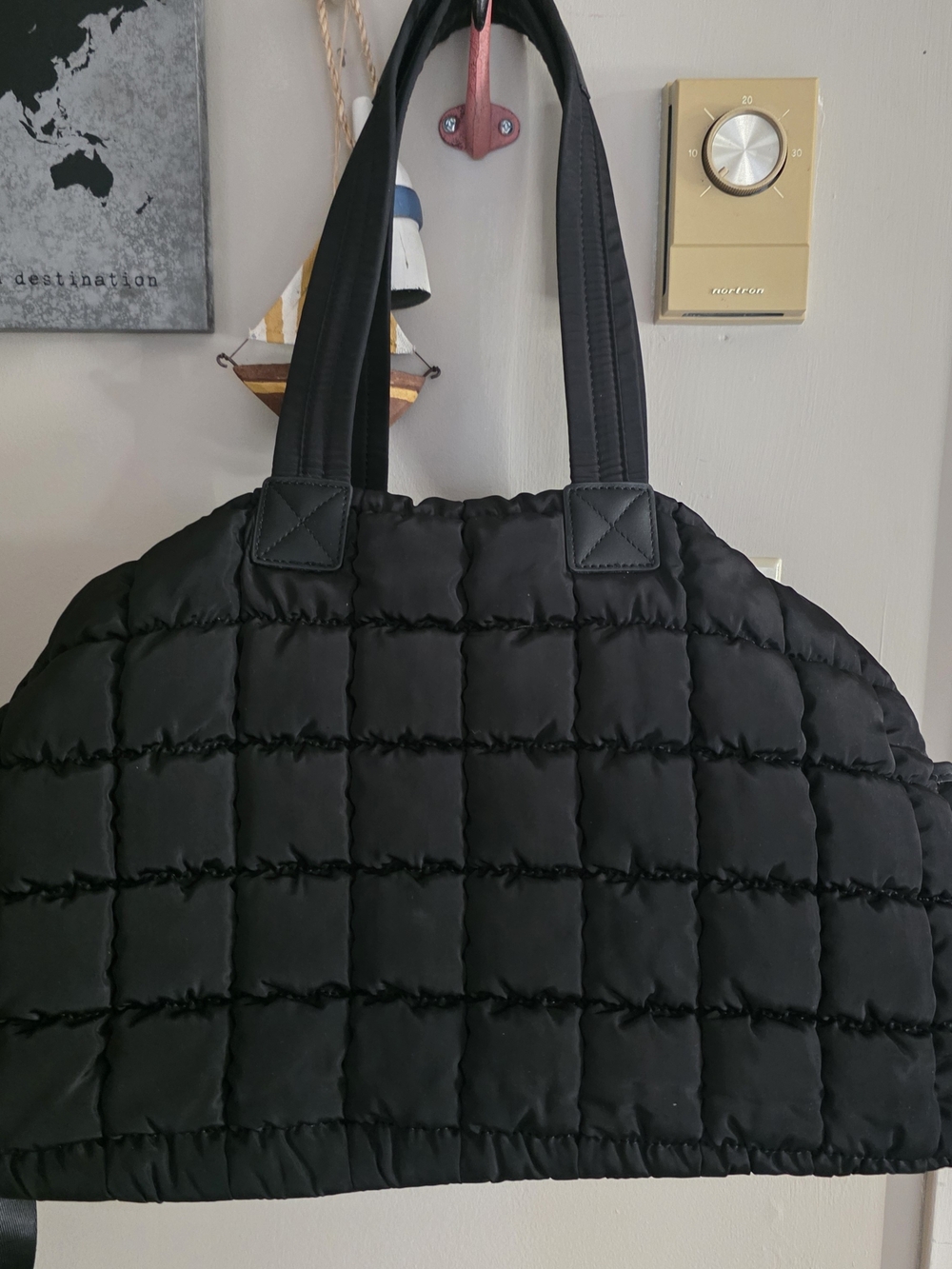 Urban Expressions Black Quilted Puffer Tote